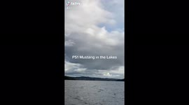 P51 Mustang in the Lake District over Lake Windermere