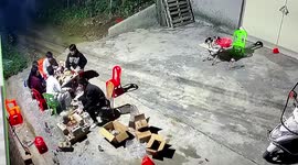 Huge ball of fire bursts out of stove as man barbecues on it in China