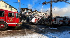 Veggies cooked in Dramatic four alarm commercial building fire in Ringtown, Schuylkill County, Pennsylvania #8