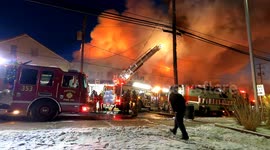 Veggies cooked in Dramatic four alarm commercial building fire in Ringtown, Schuylkill County, Pennsylvania #3