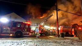 Veggies cooked in Dramatic four alarm commercial building fire in Ringtown, Schuylkill County, Pennsylvania #2