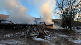 House / Garage fire with explosion, Zerbe Township, Pennsylvania