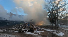 Garage / Mobile home fire with explosion, Zerbe Township, Pennsylvania