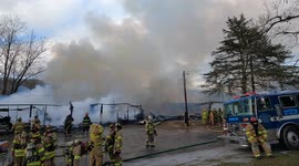 Garage / Mobile home fire with explosion, Zerbe Township, Pennsylvania