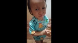 Baby Paradise wants her Big brother to drink left over Beer and taste it also