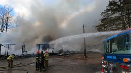 Garage / Mobile home fire with explosion, Zerbe Township, Pennsylvania