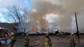Garage / Mobile home fire with explosion, Zerbe Township, Pennsylvania