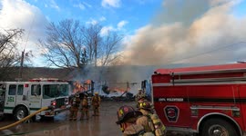 House / Garage fire with explosion, Trevorton, Zerbe Township, Pennsylvania