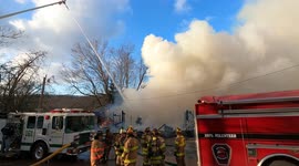 House / Garage fire with explosion, Trevorton, Zerbe Township, Pennsylvania