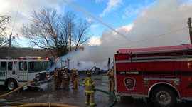 House / Garage fire with explosion, Trevorton, Zerbe Township, Pennsylvania