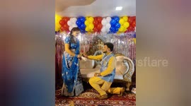 A beautiful couples Valantine Celebrating by rose and ring purpose togather in Northern India