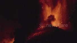 Italy's Mount Etna lights up night sky in powerful eruption