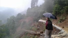 Floods landslide disaster almost destroying homes in Istanbul, Turkey