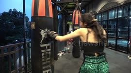Female Muay Thai fighter speaks about defending herself against man who poured drink on her head
