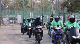 Food delivery app riders protest against low pay in Thailand