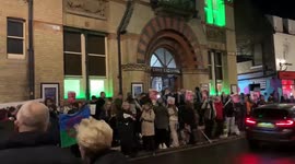 Irish traveller threatens to 'lay out' a Jimmy Carr gig attendee in heated protests ahead of comedian's show