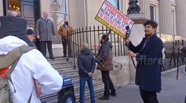 Freedom protesters outside Canadian Embassy with Piers Corbyn