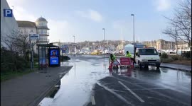 Storm Eunice Flooding Around Weymouth's Inner Harbour - Before The Winds Picked Up
