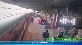 Nimble cop drags woman away from jaws of death following fall from moving train in central India