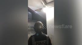 Police catch huge monitor lizard hiding in family's ceiling in Thailand