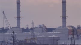 Chimney at Power Station collapses during Storm Eunice in Kent, UK