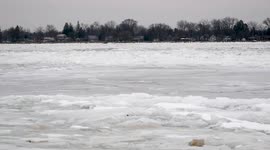 Ice jam along the St. Clare River, Algonac Michigan