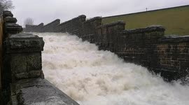 Water flowing from the overflow at wardle reservoir