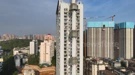Drone Footage Of Building Than Looks Like A Rocket In Nanning, China