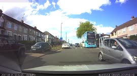 Poor driving observations overtaking a bus into the path of a approaching car