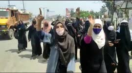 Muslim girls protest after Indian college claims hijabs are against uniform rules