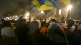 Pro-Ukrainian rally takes place at Russian embassy in Berlin