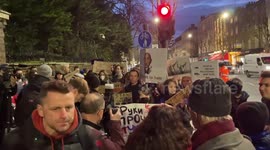 Anti-Russian protest in front of Russian Embassy in London