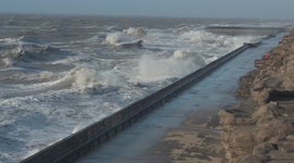 More high winds and fierce waves hit along the Blackpool coastline today