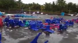 Hurricane leaves damage to religious venue in Indonesia