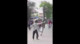 Student street brawl caught on camera in northern Jakarta