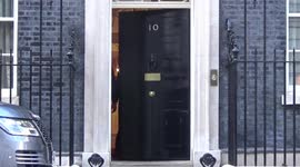 UK PM Boris Johnson leaves 10 Downing Street ahead of statement on Russian invasion of Ukraine