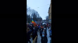 Anti-war rally amid war outbreak in Ukraine takes place in Helsinki, Finland