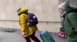 Kyiv citizens flee to underground bunker as air raid sirens blare on Friday morning 2