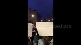 Protest in front of the Russian Embassy in Lisbon, Portugal