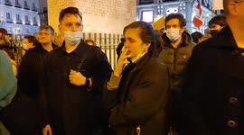 Demonstration In Madrid Against The Ukraine War on 25th February, 2022.