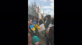 Belgium, Brussels: Ukrainian expats chant for support out of NATO