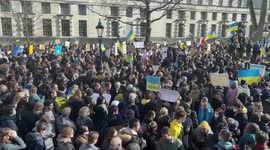 Thousands of people rally at Whitehall against Russian attack on Ukraine