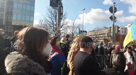 Supporters take up to the street amid war outbreak in Stuttgart, Germany
