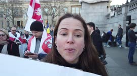 'I'm Russian And I'm against the War' Putin had gone crazy, Trafalgar square, London, UK