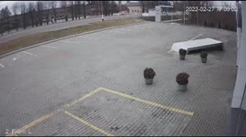 Huge blast blows out windows near a military unit in Zhytomyr, Ukraine