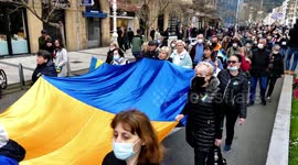 Hundreds demonstrate in Spanish city against Russian invasion of Ukraine