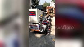 Man charges less than 1 penny for ride in DIY ambulance bike in northern India