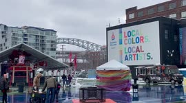 Brite Winter comes to Flats, Cleveland, OH, USA