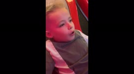 My little boy on a simulator game, his face was a picture, he looked petrified but wanted to go back on it after!