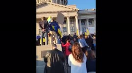 Anti-war protest in Salt Lake City, US